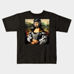 Mona Lisa Inspired - Funny Ice Hockey Kids T-Shirt